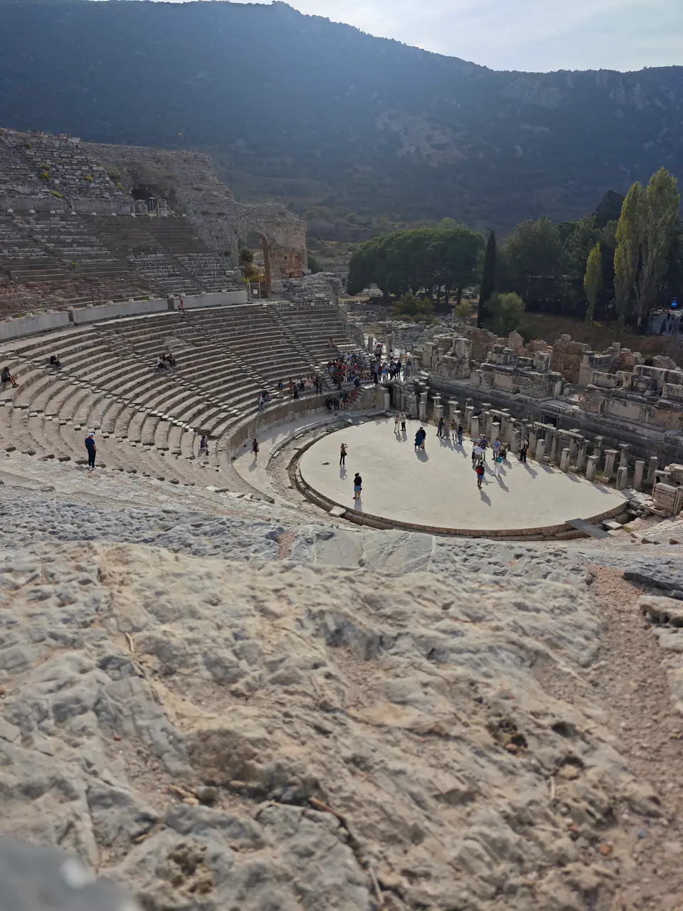 View from the high seats of the Great Theatre down to the orchestra and valley
